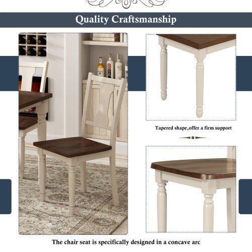 Bellemave® Classic 6 - Piece Dining Set, Wooden Table and 4 Chairs with Bench - Bellemave