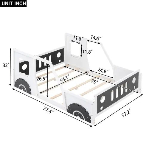 Bellemave® Classic Car - Shaped Platform Bed with Wheels - Bellemave