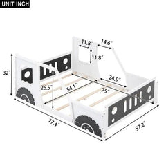 Bellemave® Classic Car - Shaped Platform Bed with Wheels - Bellemave