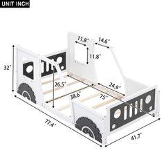 Bellemave® Classic Car - Shaped Platform Bed with Wheels - Bellemave
