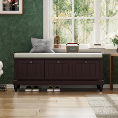 Bellemave® Classic Storage Bench with Cushioned Seat and Three Drawers - Bellemave