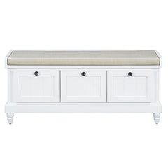 Bellemave® Classic Storage Bench with Cushioned Seat and Three Drawers - Bellemave