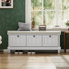 Bellemave® Classic Storage Bench with Cushioned Seat and Three Drawers - Bellemave