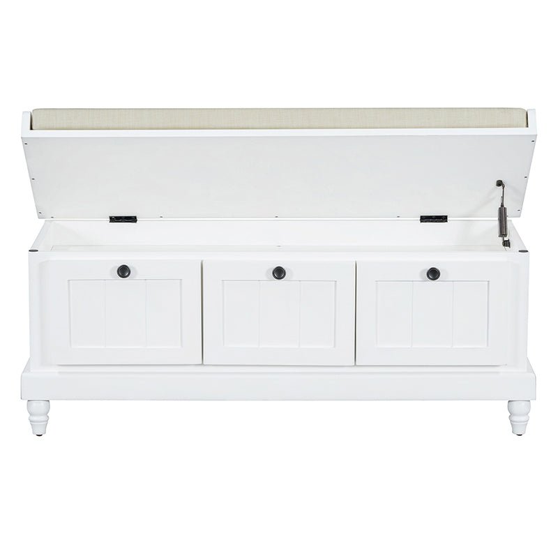 Bellemave® Classic Storage Bench with Cushioned Seat and Three Drawers - Bellemave