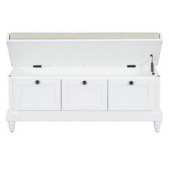 Bellemave® Classic Storage Bench with Cushioned Seat and Three Drawers - Bellemave