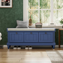 Bellemave® Classic Storage Bench with Cushioned Seat and Three Drawers - Bellemave