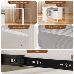 Bellemave® Cloud Wave Extendable Sofa Bar Table Cabinet Behind Couch Pub Table with LED - Bellemave