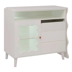 Bellemave® Cloud Wave Extendable Sofa Bar Table Cabinet Behind Couch Pub Table with LED - Bellemave