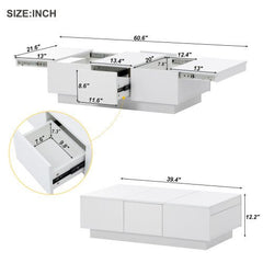 Bellemave® Coffee Table with 2 large Hidden Storage Compartment and 2 Drawers - Bellemave
