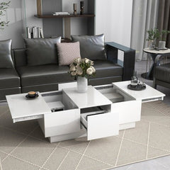Bellemave® Coffee Table with 2 large Hidden Storage Compartment and 2 Drawers - Bellemave