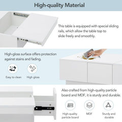 Bellemave® Coffee Table with 2 large Hidden Storage Compartment and 2 Drawers - Bellemave