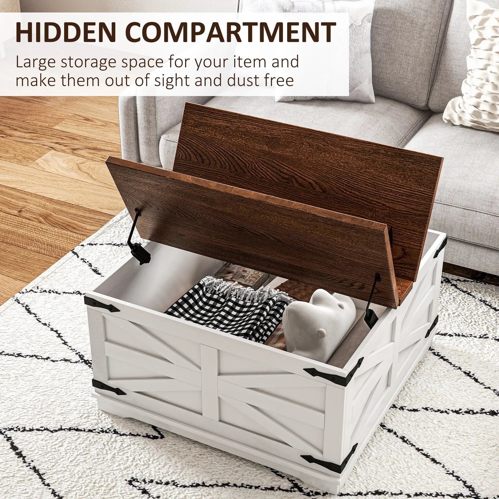Bellemave® Coffee Table with Flip Top Hidden Storage - Bellemave