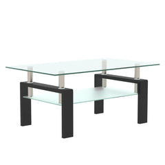 Bellemave® Coffee Tables for Living Room,Modern Side Center Tables for Living Room,Living Room Furniture,Black,Clear - Bellemave