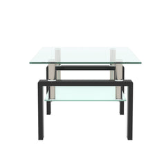 Bellemave® Coffee Tables for Living Room,Modern Side Center Tables for Living Room,Living Room Furniture,Black,Clear - Bellemave