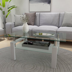 Bellemave® Coffee Tables for Living Room,Modern Side Center Tables for Living Room,Living Room Furniture,Black,Clear - Bellemave