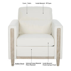 Bellemave® Comfortable Solid Wood 1 Seater Sofa - Bellemave