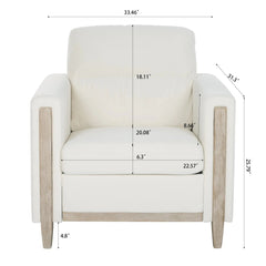 Bellemave® Comfortable Solid Wood 1 Seater Sofa - Bellemave