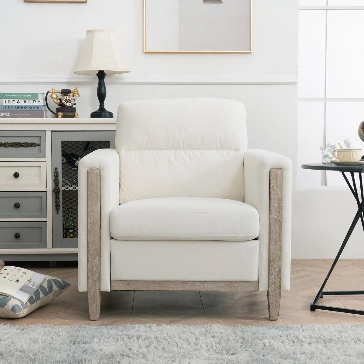Bellemave® Comfortable Solid Wood 1 Seater Sofa - Bellemave
