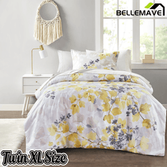 Bellemave® Comforter Set Yellow Bed Set, 6 Pieces Set Ultra Soft Botanical Flowers Comforter, Sheets, Pillowcases & Sham - Bellemave