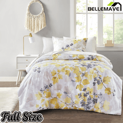 Bellemave® Comforter Set Yellow Bed Set, 6 Pieces Set Ultra Soft Botanical Flowers Comforter, Sheets, Pillowcases & Sham - Bellemave