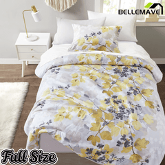 Bellemave® Comforter Set Yellow Bed Set, 6 Pieces Set Ultra Soft Botanical Flowers Comforter, Sheets, Pillowcases & Sham - Bellemave