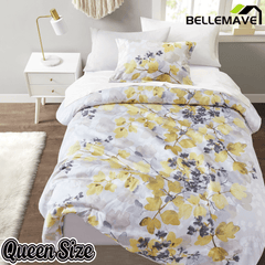 Bellemave® Comforter Set Yellow Bed Set, 6 Pieces Set Ultra Soft Botanical Flowers Comforter, Sheets, Pillowcases & Sham - Bellemave