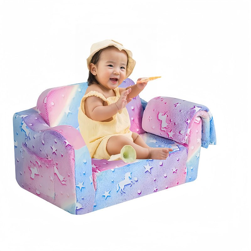 Bellemave® Comfy 2 - in - 1 Flip Open Couch Sleeper for Kids Pink Small Sofa (Compression Modular) - Bellemave