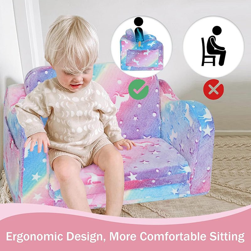 Bellemave® Comfy 2 - in - 1 Flip Open Couch Sleeper for Kids Pink Small Sofa (Compression Modular) - Bellemave