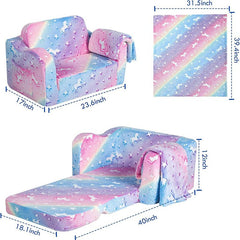 Bellemave® Comfy 2 - in - 1 Flip Open Couch Sleeper for Kids Pink Small Sofa (Compression Modular) - Bellemave
