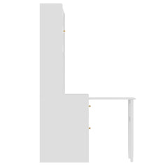 Bellemave® Computer Desk with 90 Degree Rotating Desktop,Storage Drawer and Cabinets, Gaming Desk with Shelves - Bellemave