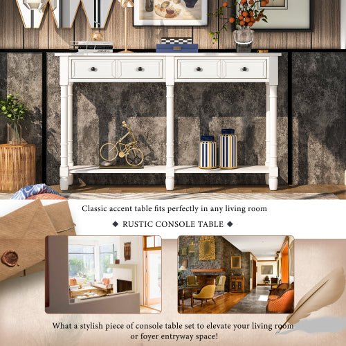 Bellemave® Console Table with Two Storage Drawers and Bottom Shelf - Bellemave