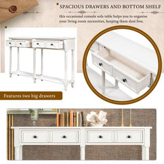 Bellemave® Console Table with Two Storage Drawers and Bottom Shelf - Bellemave