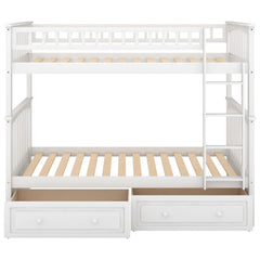 Bellemave® Convertible Bunk Bed with 2 Drawers - Bellemave