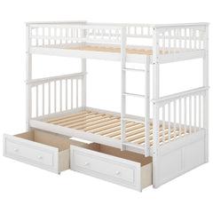 Bellemave® Convertible Bunk Bed with 2 Drawers - Bellemave