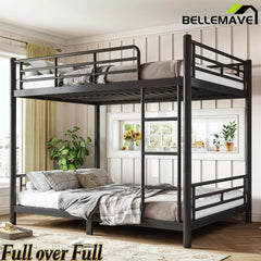Bellemave® Convertible Full Bunk Bed – Space Saving Frame Splits into 2 Beds for Teens & Adults - Bellemave