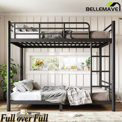 Bellemave® Convertible Full Bunk Bed – Space Saving Frame Splits into 2 Beds for Teens & Adults - Bellemave