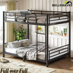 Bellemave® Convertible Full Bunk Bed – Space Saving Frame Splits into 2 Beds for Teens & Adults - Bellemave