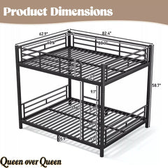 Bellemave® Convertible Full Bunk Bed – Space Saving Frame Splits into 2 Beds for Teens & Adults - Bellemave