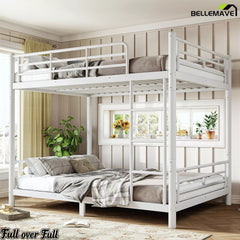 Full over full bunk bed with round tube metal frame