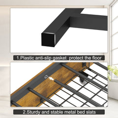 Bellemave® Corner Bed Frame with Storage, Captains Bed with Charging Station & LED Light, Wood Daybeds with L - Shaped Bookcase & 2 Drawers - Bellemave