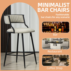 Bellemave® Counter Height Bar Stools with Black Powder Coating Base（Set OF 2） - Bellemave