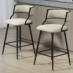 Bellemave® Counter Height Bar Stools with Black Powder Coating Base（Set OF 2） - Bellemave