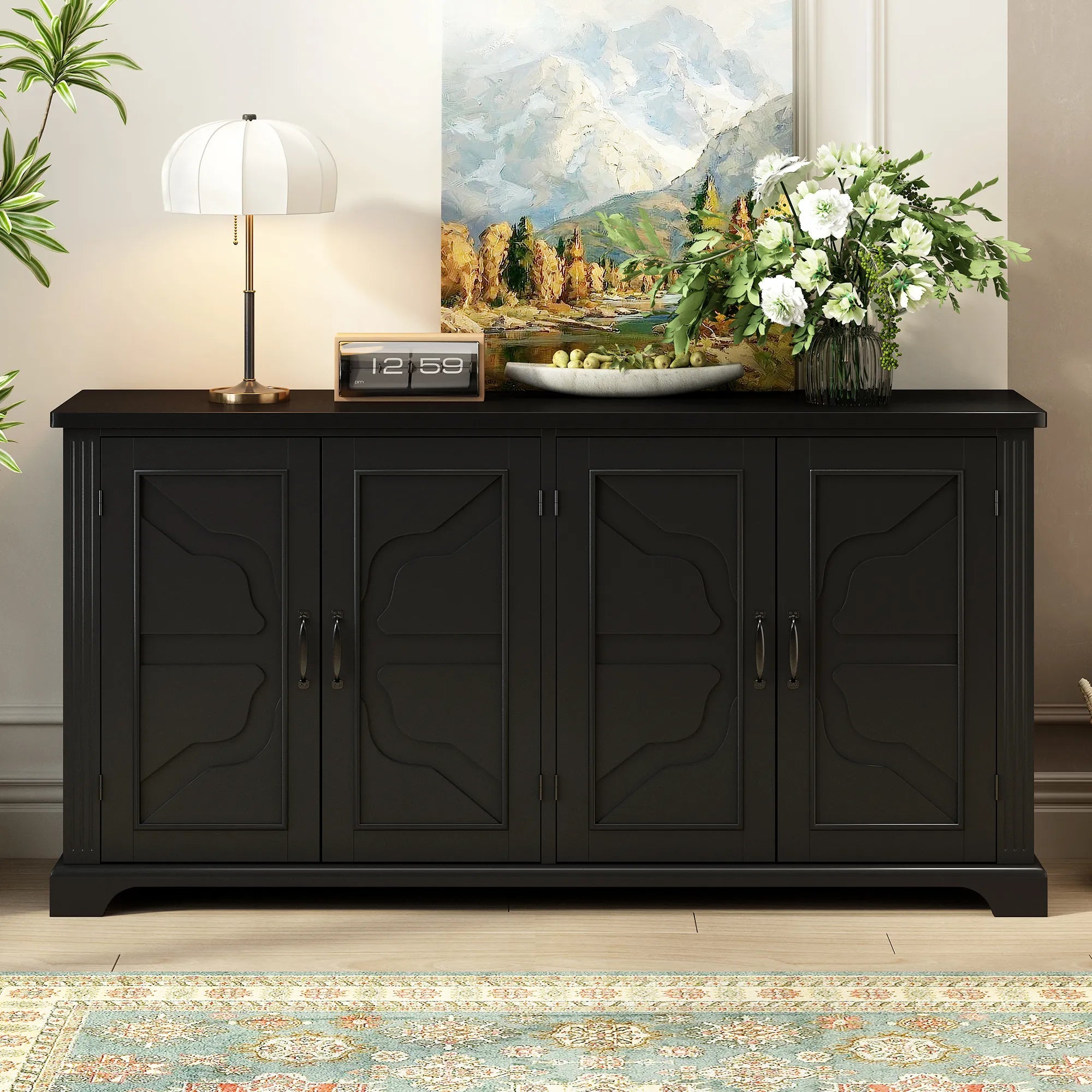 Bellemave® Country Style Wooden Sideboard with Pine Doors and Legs - Bellemave