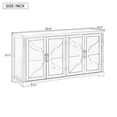 Bellemave® Country Style Wooden Sideboard with Pine Doors and Legs - Bellemave