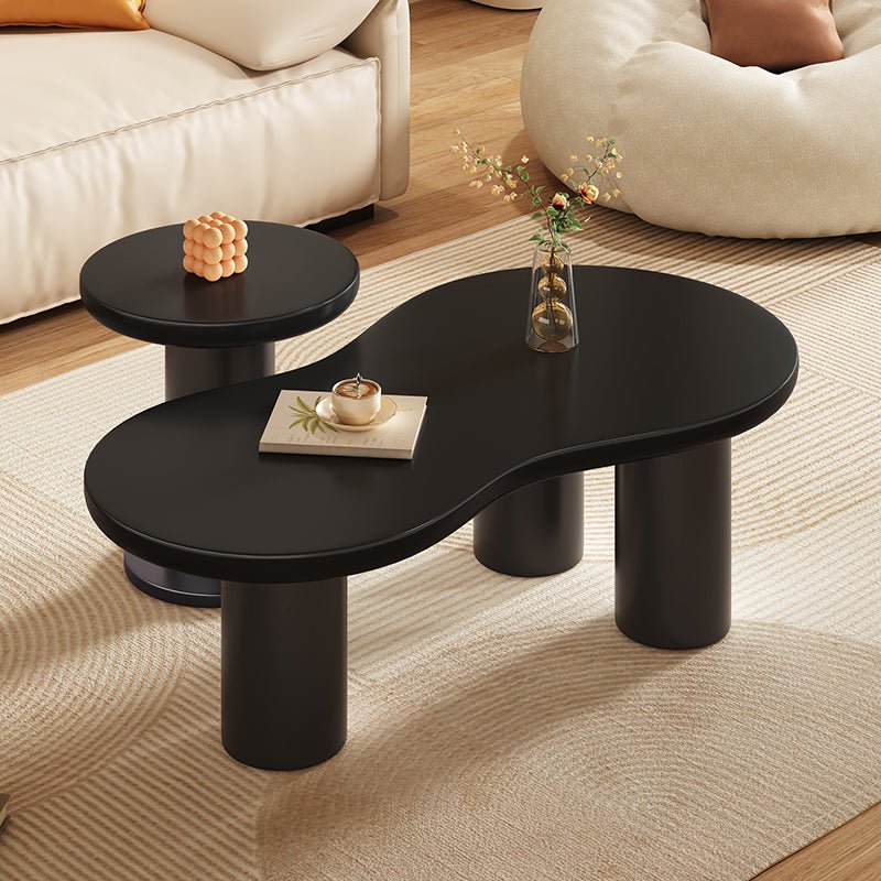 Bellemave® Cream Style Cloud Coffee Table with Round Small Side Table（Set of 2） - Bellemave
