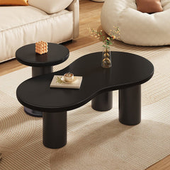 Bellemave® Cream Style Cloud Coffee Table with Round Small Side Table（Set of 2） - Bellemave