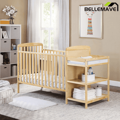Bellemave® Crib and Changer Combo, Natural - Bellemave
