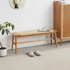 Bellemave® Design Natural Oak Wood Dining Bench Bed Bench - Bellemave