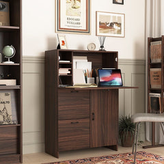 Bellemave® Desk Cabinet with Storage Drawer & Shelves, Fold - up Desktop - Bellemave