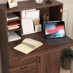 Bellemave® Desk Cabinet with Storage Drawer & Shelves, Fold - up Desktop - Bellemave